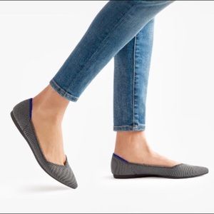 Rothys Gray Pointed Flat